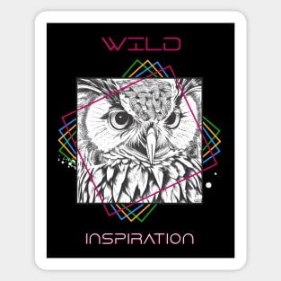 Owl Bird Wild Nature Animal Illustration Art Drawing Sticker